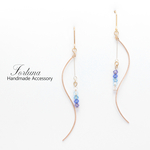 シンプルウェーブ~blue~(673) ピアス/イヤリング/ノンホールピアス/樹脂ピアス