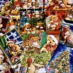 (再販×16)🧸クリスマステディベア🎄ジャーナルペーパーセットA＊コラージュ素材＊ジャンクジャーナル