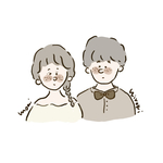 ゆるーいカップル似顔絵 くっきりver
