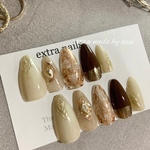 ネイルチップ　付け爪　ニュアンス　ベージュ　ブラウン　大人ネイル