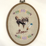 kuukailove様オーダー品☆犬の手刺繍のポートレート