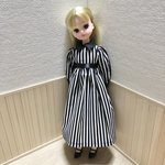 リカちゃん　衿付きストライプワンピース