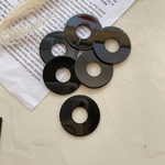 6pcs［ブラック］サークル  アクリルチャーム 切れ目 スリット　a360