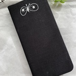 ミナペルホネン＊black choucho＊iPhone マグネット内蔵型ベルト無しorサイドマグネットケース手帳型