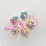 送料無料★気まぐれ出品★ゴム替え可能★小さなお花モチーフの髪ゴム５個★ベビー用