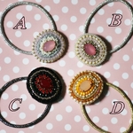 ビーズ刺繍ヘアゴム☆ﾘﾄﾙﾌﾟﾘﾝｾｽ