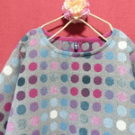 ニット*カラフル 水玉セーター gray