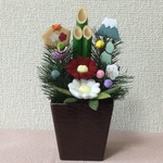 ちりめん細工:賑やか門松飾り(1)