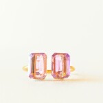 贅沢♡　ピンクアメジストリング　天然石　天然石リング　パワーストーン　パワーストーンリング　シンプルリング　指輪　リング　ジュエリー　細身リング
