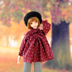 ジェニーちゃん服＊ワインカラーのフリルブラウス＊momoko