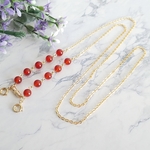 シンプル・マスクストラップ（マスクホルダー）・赤メノウ