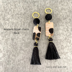 4pcs★leopard＋tassel swing/velour（レオパードタッセルチャーム）