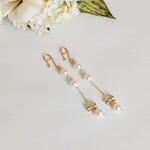 パールと小さなリボンが揺れるマスクイヤリング／ピアス／イヤリング