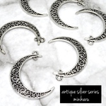 6個入)antique silver moon charm