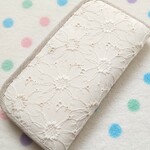 レトロ＊コットンレースのラウンドファスナー長財布　Sﾌｧｽﾅｰ