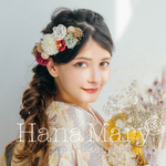 成人式髪飾り　つまみ細工　卒業式　結婚式　ヘッドパーツ　振袖髪飾り