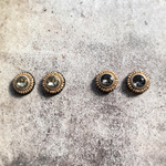 送料無料！✴︎ビーズ刺繍✴︎トパーズ色ラウンド✴︎アンティーク調✴︎✴︎ピアス✴︎