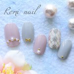 ふんわりアーガイルネイル☆