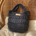 【送料無料】お花模様の手編みバッグ　毛糸のバッグ　スター　花