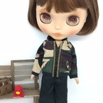 ブライス blythe リカちゃん 迷彩柄 ジャケット グリーン