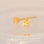 ３ミリ シトリン キラキラ ピアス　＠サージカルステンレス