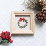 再販🌟刺繍ミニフレーム＊クリスマスリース🎄
