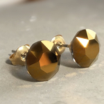 スワロフスキー　クリスタル　ドラド　ピアス　8mm        メタリック　メタル　ゴールド　ブロンズ　ラメ　金　銅　大粒　派手