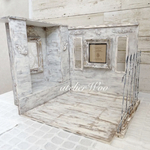 シャビーシック ドールハウス 1/6  アンティーク風 組立式 背景ボード