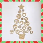 木製 クリスマスツリー ウォールステッカー レターバナー christmas Xmas 壁面装飾 飾り オーナメント デコレーション
