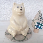 しろくま貯金箱　ミナペルホネン　タンバリン　マット＆ツリー　ハンドメイド
