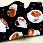 ブックカバー　コーヒータイム・黒　【文庫・15.2cmサイズ】