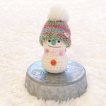 ニット帽かぶった雪だるまちゃん(磁石入り)☃️