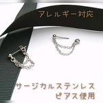 10.アレルギー対応✱ステンレス２連・ミニミニチェーンピアス