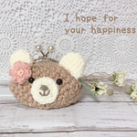 あみぐるみがま口　モカクマちゃん　かぎ針編み＊受注制作＊