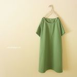 *受注製作*若草色。ハーフリネンのポンチョ。【М】・【Ｌ】