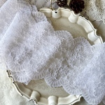 1m 広幅 美しい 花 フラワー 刺繍 チュールレース 白 BK211107 ハンドメイド 手芸 素材 材料