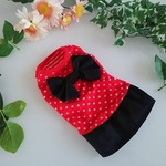 完成品（３Ｓ）赤ドット柄リボンタンクトップ春夏服