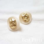 2pcs ピアスパーツ マットゴールド アイボリー