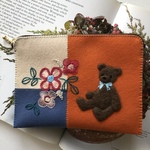 🐻felt de patchworkテディベアのお薬手帳ケース🐻