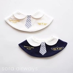 再入荷♡ お出掛け用に☆ パイロット スタイ Baby よだれカバー よだれかけ 出産祝い 飛行機　CA ｷｬﾋﾞﾝｱﾃﾝﾀﾞﾝﾄ エアライン ﾌﾟﾚｾﾞﾝﾄ ベイビー 赤ちゃん 