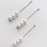 LAST１点アイテム【4pcs #ls】3連パールチェーンチャーム