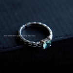 ブルーグリーンアパタイトsquare bezel cup ring /sv925