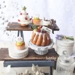 【ミニチュア】シュガーとろ〜り❄︎クグロフchristmas cake♪コンポート皿セット♡