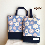 ⋈*｡ﾟ【New】北欧風 くすみカラー お花柄  レッスンバック＆上履き入れの2点セット ⋈*｡ﾟ入園グッズ 女の子入園入学準備に