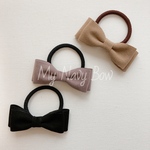 全3色🎀スエード風リボンの小ぶりなダブルリボン ヘアゴム