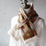ネックウォーマー（winter flags・ブラウン）ハンドメイド・ミナペルホネンの生地使用