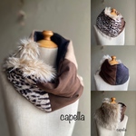 🌟capella🌟 ☆*:.｡. 冬支度.｡.:*☆ くるくる表情が変わるあったかスヌードネックウォーマー　大人なあなたへ　茶系　キャメル系