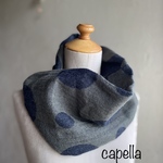 🌟capella🌟 カーキならお仕事中も　表情が変わるスヌード〜　ウールダブルガーゼ　カーキととチャコールグレーの水玉模様　ふわっと軽い　昨年からの人気デス！