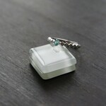 ブルーグリーンアパタイト　ダイヤCZラインリング　SILVER925　