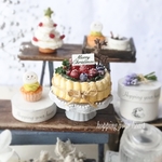 【ミニチュア】粉雪舞う︎❄︎シャルロットchristmas cake♪コンポート皿セット♡